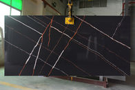 Μαύρη 3200*1600*20mm μεγέθους πλάκα χαλαζία Calacatta διαμορφωμένη αστραπή