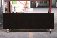 73» μαύρο πέτρινο Countertop χαλαζία για τους ορθογώνιους επενδυμένους με φτερά άσπρους νεροχύτες