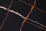 Μαύρη 3200*1600*20mm μεγέθους πλάκα χαλαζία Calacatta διαμορφωμένη αστραπή