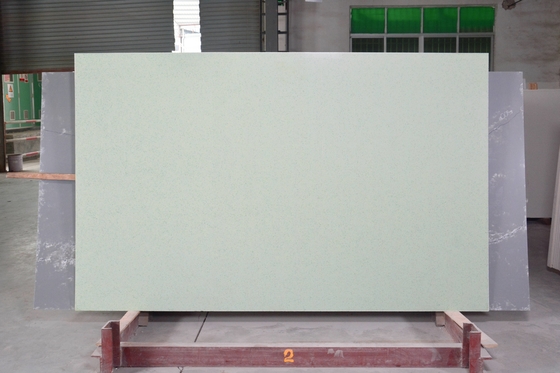 Γυαλισμένες τεχνητές χαλαζία πλακών μεγάλες καθρεφτών πλάκες χρώματος μορφής πράσινες για countertops κουζινών